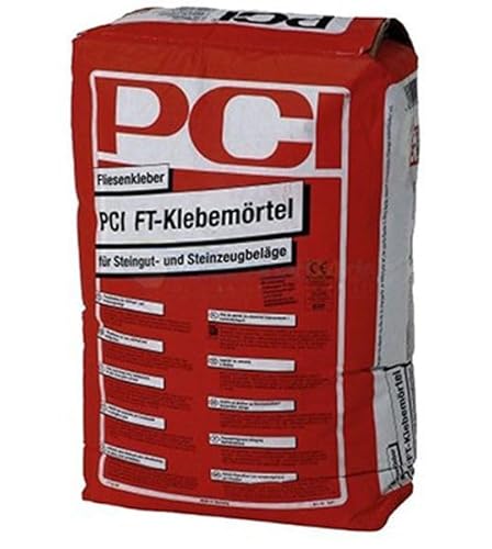 PCI FT KLEBEMÖRTEL Fliesenkleber 25 kg Sack - Kleberbettdicke 1 bis 5 mm - Klebt Steingut- und Steinzeugbeläge - Auch für Schwimmbecken und Kühlräume geeignet