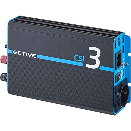 ECTIVE 300W 12V zu 230V Reiner Sinus-Wechselrichter CSI 3 mit Batterie-Ladegerät, NVS- und USV-Funktion