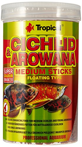 Tropical Cichlid & Arowana Medium Sticks - Farbverstärkende Futtersticks mit Astaxanthin, 1er Pack (1 x 1 l)