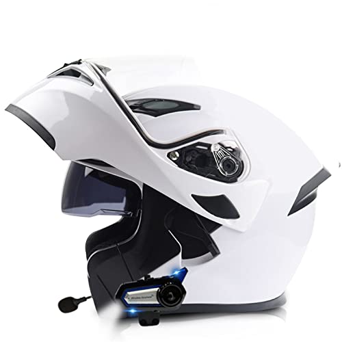 Bluetooth-Integrierter Hochklappbarer Motorradhelm Mit Doppelvisier, Sonnenschutz, Hochklappbarer Modularer Motocross ECE/DOT-Zugelassener Modularer Motorrad-Sturzhelm J,S