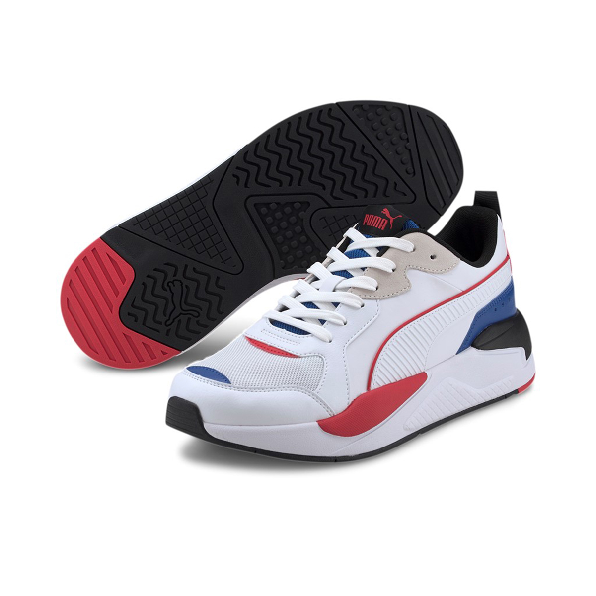 PUMA Unisex-Erwachsene X-RAY Game Sneaker, Weiß Weiß Grün Lapis Blau High Risk Rot Schwarz, 47 EU