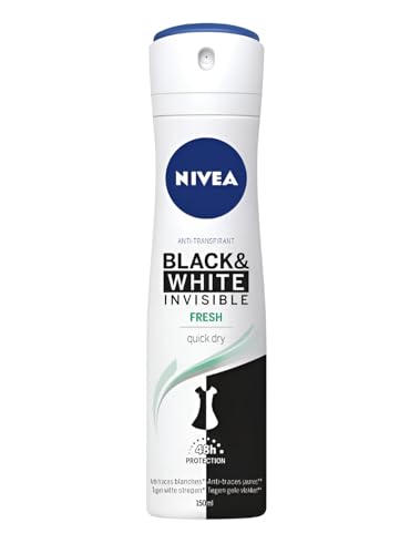 NIVEA Deo Spray Invisible For Black&White Fresh 150ML (Pack of 6)