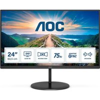 AOC Q24V4EA - 24 Zoll QHD Monitor, AdaptiveSync (2560x1440, 75 Hz, HDMI, DisplayPort) schwarz