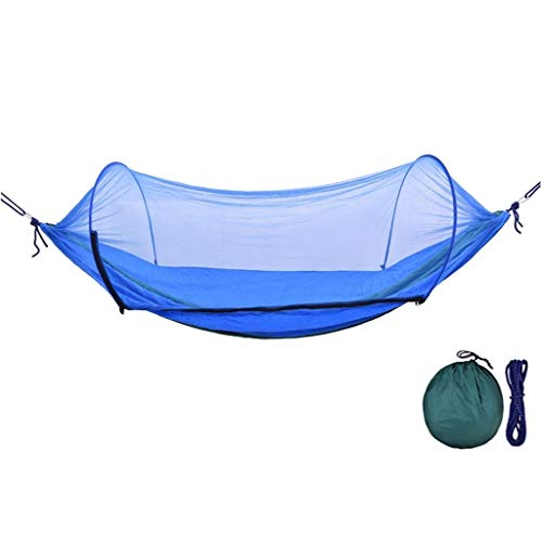 Einstellbarer Schwung Outdoor Camping Schaukel Hängematte mit Moskitonetz Tragbare Schaukel Hängematte for Camping Wanderausflug (blau) Klappschaukel (Color : Blue)