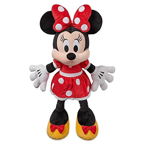 Disney Store Offizielles großes Kuscheltier Minnie Maus, 67 cm, Klassische Figur als Kuscheltier im typischen Outfit mit plastisch geformter Schleife, Stickereien und weicher Oberfläche