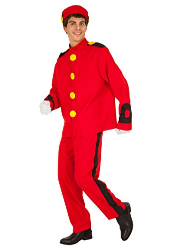 Chaks Spirou-Kostüm für Erwachsene rot-gelb-schwarz M