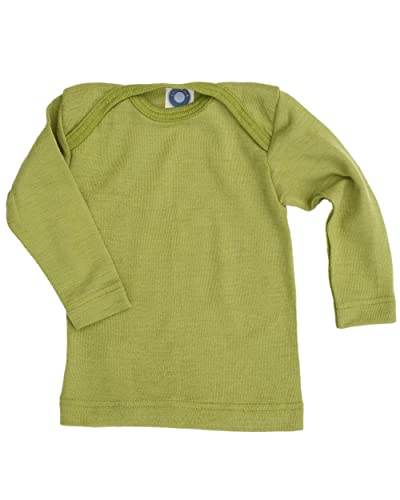 Cosilana, Baby Unterhemd Langarm, 70% Wolle 30% Seide (Grün, 50-56)