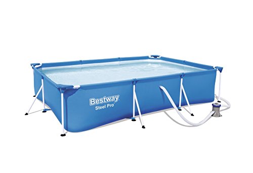 Bestway Steel Pro Frame Pool Set, rechteckig, blau, 300 x 201 x 66 cm