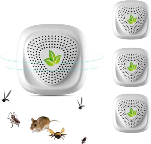 Ultraschall für Mäuse, elektrischer Ultraschall Abwehr, Anti-Mücken, Innenbereich, Anti-Toppen, Insekten, Mücken, Kakerlaken, Ratten, Formen, Spinnen, 4 Stück