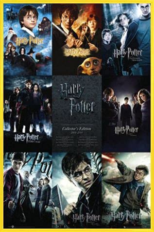 Harry Potter 1art1 Poster Plakat | Bild und Kunststoff-Rahmen - Alle Film-Plakate, In Englisch (91 x 61cm)