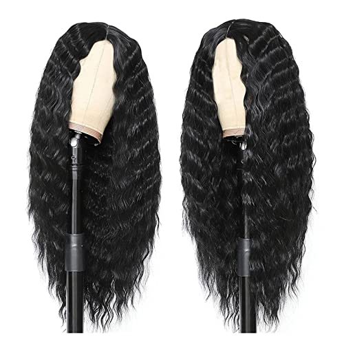 Perücke Lange lockige Haarperücke Damen natürliches lockiges Haar 28 Zoll Perücke Wig (Color : Brown, Stretched Length : 28inches)
