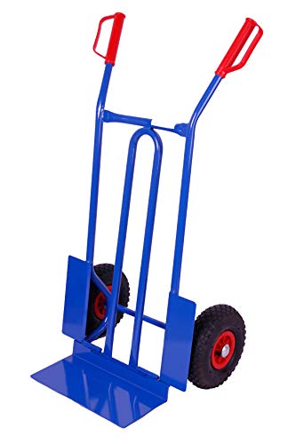 Sackkarre 250 kg HxBxT: 108x58x48 cm, blau (klappbare Schaufel) (Transportkarre Stapelkarre Handkarre, Umzugskarre, leichte Sackkarre aus Stahl klappbar für Umzug)