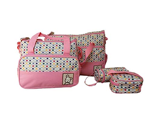 Wickeltasche 5 Teilig Babytasche Set Pflegetasche Tragetasche Handtasche Kinder Windeltasche Pink Eine Größe