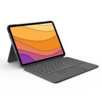 Logitech Combo Touch iPad Air (4. Gen - 2020) Keyboard Case - Abnehmbare Tastatur mit Hintergrundbeleuchtung - Click-Anywhere Trackpad, Smart Connector - Deutsches QWERTZ-Layout - Grau