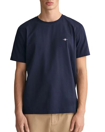 GANT Herren SOLID T-Shirt, Blau (Evening Blue 433), Small (Herstellergröße: S)