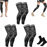 Donubiiu Flytex Full Leg Compression, 2024 New Flytex Compression Knee Sleeves, V2 Long Knee Sleeve for Pain Relief, Compression Sleeves for Knees and Legs (X-Large,3Pairs)