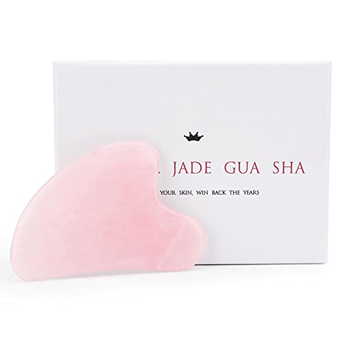 Gua Sha Stein Massage Rosa Weiß Rot Jade Gua Sha Scraper Board Massage Jade Guasha Stein Für Gesichtsschnitt Haut Heben Falten Entferner Schönheitspflege Werkzeug-Rosa mit Kiste.