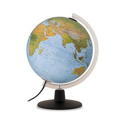 Tecnodidattica - GAIA 25 AR | Drehbarer, leuchtender Globus für Kinder | Augmented Reality mit interessanten Fakten über Natur und Kultur | Physische & Politische Kartographie | 25cm Durchmesser |
