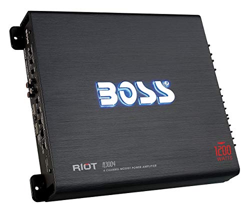 BOSS AUDIO R3004 Riot Serie 4-Kanal Full Range 1200 Watt Klasse A / B Verstärker Endstufe