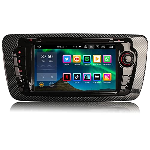 ERISIN 7 Zoll Android 10.0 Autoradio für SEAT Ibiza Unterstützt GPS-Navi Carplay Android Auto DSP Bluetooth A2DP DVB-T/T2 WiFi 4G DAB+ 8-Kern 4GB RAM+64GB ROM