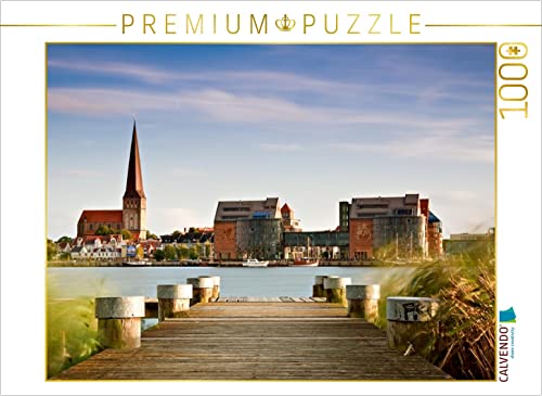 CALVENDO Puzzle Blick über die Warnow auf Rostock 1000 Teile Lege-Größe 64 x 48 cm Foto-Puzzle Bild von Rico Ködder