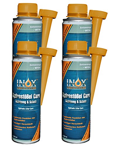 INOX® Hydrostößel Care Reinigung, 4 x 250 ml - Reiniger & Schutz Additiv für alle Benzin- und Dieselmotoren, weniger Verschleiß und verbessertes Kaltstartverhalten