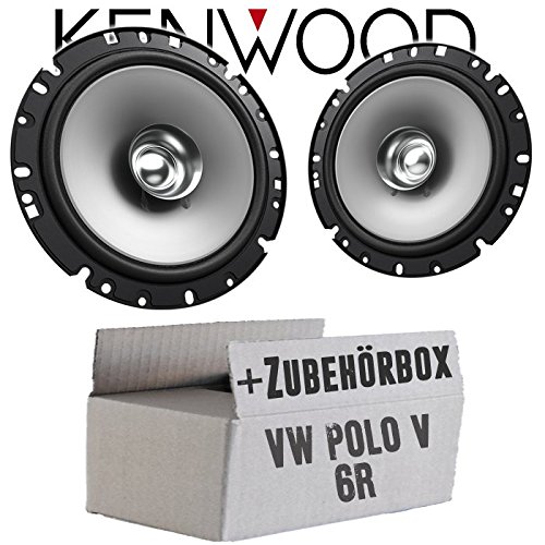 Lautsprecher Boxen Kenwood KFC-S1756-16,5cm Koax Auto Einbauzubehör - Einbauset für VW Polo 6R Front Heck - justSOUND