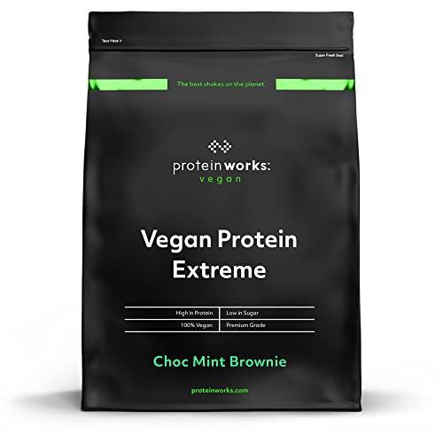 Protein Works - Vegan Protein Extreme | Veganes Proteinpulver | Mit zusätzlichen Vitaminen | Vegan Eiweißpulver | 28 Servings | Schoko-Minz Brownie | 1kg