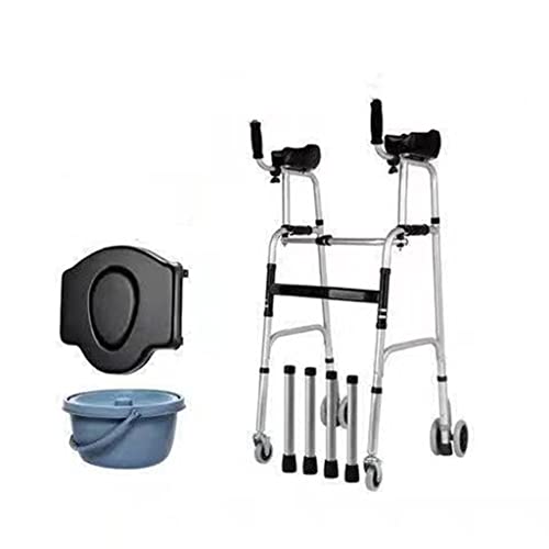 Rollator Walker Walker Devices Mobilitätshilfe Toilettenduschstuhl Faltbarer Behinderten-Rehabilitations-Stehrahmen für ältere Menschen Rollator aus Stahl