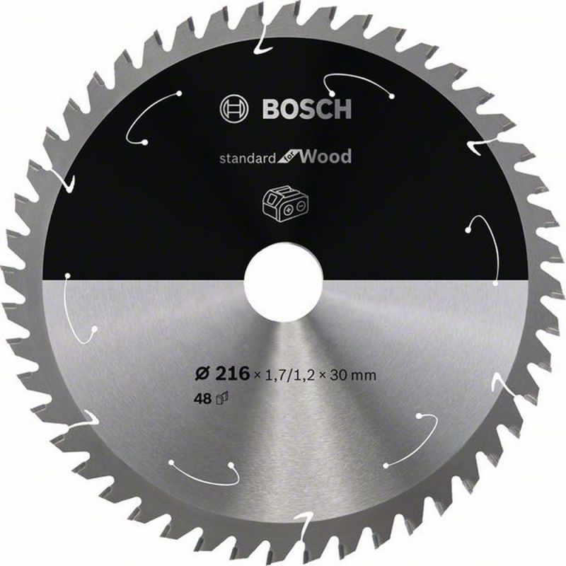Bosch Akku-Kreissägeblatt Standard for Wood, 216 x 1,7/1,2 x 30, 48 Zähne 2608837723