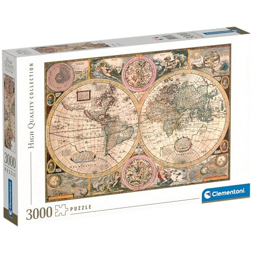 Clementoni 33531 Alte Karte – Puzzle 3000 Teile ab 9 Jahren, buntes Erwachsenenpuzzle mit kräftigen Farben, Geschicklichkeitsspiel für die ganze Familie, schöne Geschenkidee