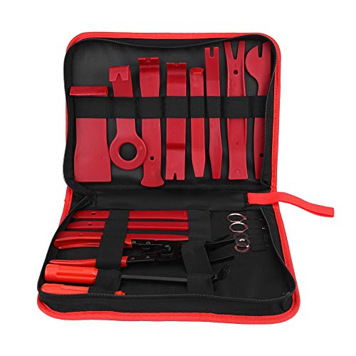 Auto Innenausbau Reparatur Werkzeuge, 19 stücke Stereo Radio Spry Tool Verschluss Clip Zange Tür Clip Panel Armaturenbrett Removal Tools Kit(rot)