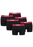 Levi's Herren Men's Solid Basic Boxers (6 Pack) Boxer Shorts, Farbe:Black/Red, Bekleidungsgröße:XXL