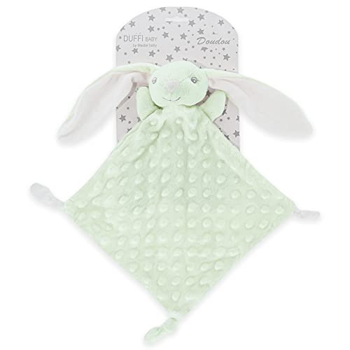 Duffi Baby - Dou Dou Baby Neugeborenes, Doudou Topitos Hase für Babys, weicher Traumfänger, Decke für Babybett, Größe 24 x 24 cm, Wassergrün