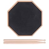 8 Zoll Drum Pad ÜBungspad Schlagzeug, Drum Pad ÜBen, Bungspad Schlagzeug, Drum Practice Pad, 2 Seitig Leises ÜBungspad, Mit Massivholz Drumsticks, Für Übe Das Trommeln, Schwarz