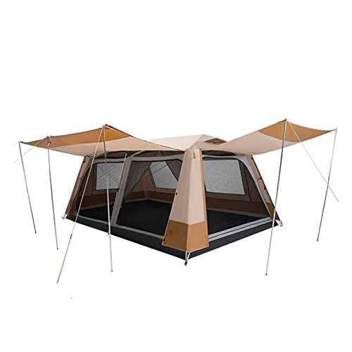 Zelte für Camping, 435 x 285 x 195 cm, großes Campingzelt, Outdoor-Haus, Zwei Zimmer und EIN Wohnzimmer, großer Raum für 4–8 Personen, automatisches Regendach-Zelt