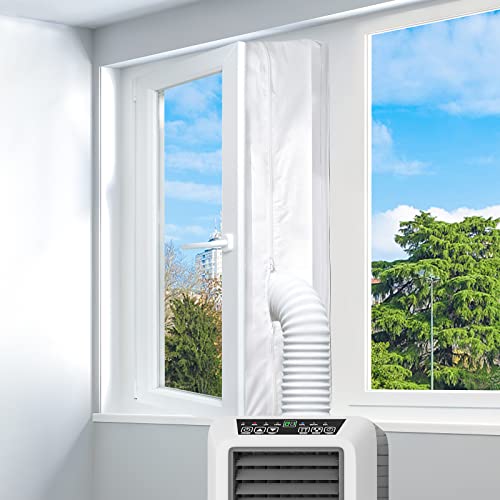 LYUNIT 400CM Fensterabdichtung für Mobile Klimageräte, Klimaanlagen, Wäschetrockner, Ablufttrockner, Hot Air Stop zum Anbringen an Fenster, Dachfenster, Flügelfenster Klimaanlage