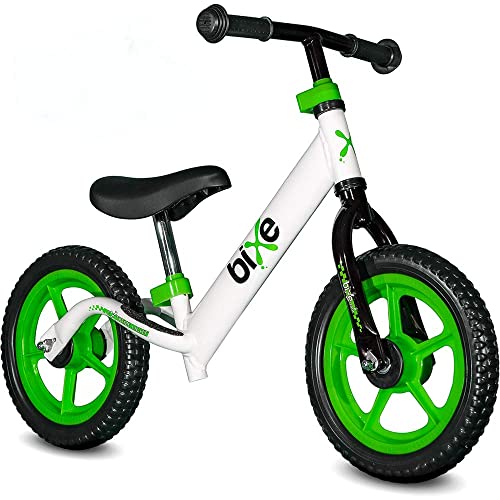 Bixe 12 Zoll Kinder Laufrad ab 2 Jahre grün - Aluminium Fahrrad ohne Pedale mit Luftreifen - Balance Bike für Kinder und Kleinkinder im Alter von 2 bis 5 Jahren - 12 Inch Rad