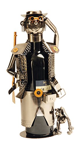 Moderner Wein Flaschenhalter Jäger aus Metall Höhe 32 cm