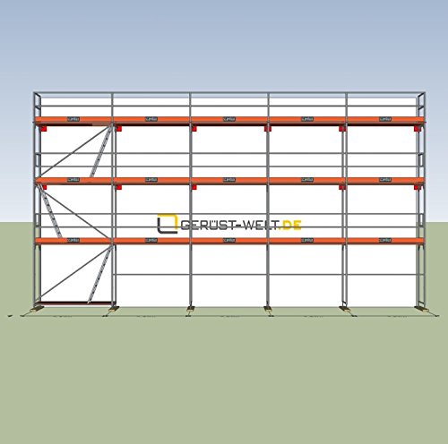 Fassadengerüst Paket 90 m² Rux Framescaff Feldlänge 2,57 m ca 6 m Standhöhe