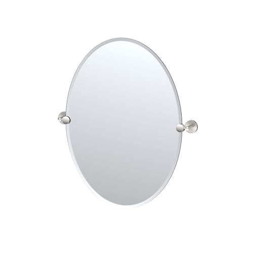 Gatco 5569 Sky Rahmenloser ovaler Spiegel, satiniertes Nickel