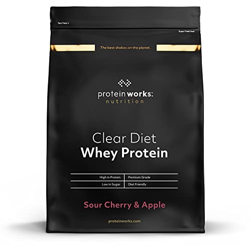 Clear Diet Whey | Sauerkirsche & Apfel | Aromatisierter Proteinshake mit zusätzlichem Süßstoff | Protein Works | 500g