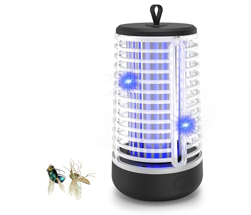 Insekten-Mückenfalle, 20W 2000V, Elektrischer Insektenvernichter mit Lichtsensor, Elektrische Mückenfalle Mückenlampe für Schlafzimmer Camping Garten Innen und Aussen