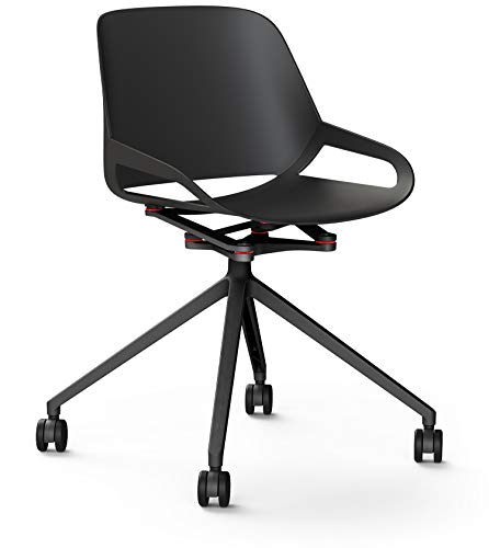 aeris Numo moderner Schwingstuhl – Schalenstuhl mit stylischem Fußkreuz Bürostuhl – ergonomischer Stuhl – hochwertiger Drehstuhl mit Rollen
