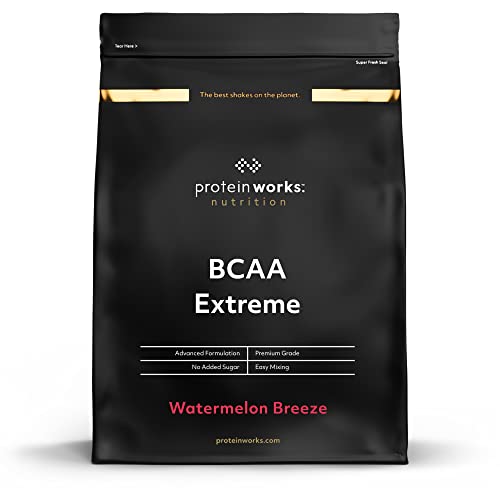 THE PROTEIN WORKS BCAA Extreme Pulver, Essentielle Aminosäuren für Leistung, Regeneration, Ausdauer, Muskelaufbau, Wassermelone, 1 Stück