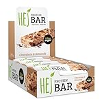 HEJ Protein Bar - Eiweiß-Riegel ohne Zuckerzusatz - Protein-Riegel Low Carb - Fitness Riegel Protein - Geschmack Chocolate & Almonds - 12er Pack (12 x 60g)