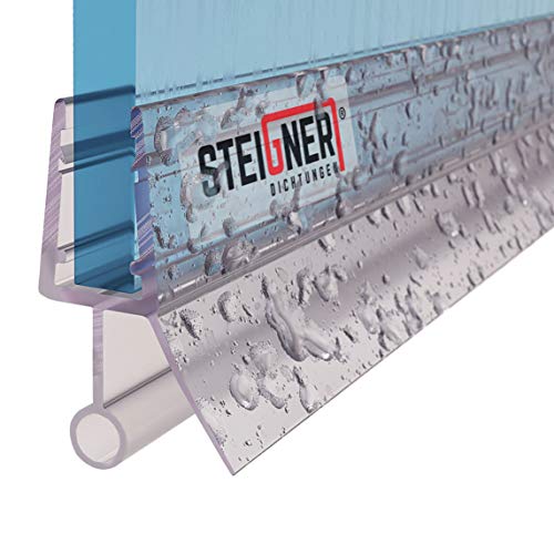 STEIGNER Duschdichtung, 190cm, Glasstärke 3,5/4/ 5 mm, Gerade PVC Ersatzdichtung für Dusche, UK18