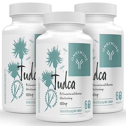 TUDCA ( Tauroursodeoxycholic Acid ) 3 Pack- Nahrungsergänzungsmittel für Leber - 1000mg pro Portion, Premium Qualität, hohe Absorption - 180 Kapseln
