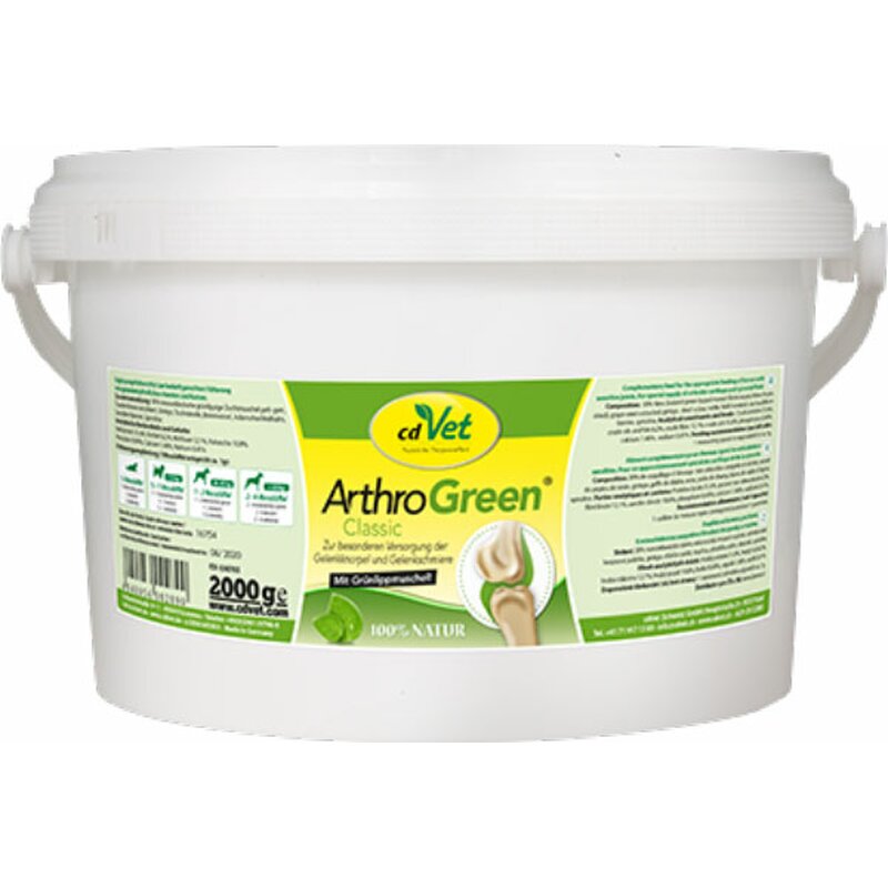 cdVet Naturprodukte ArthroGreen Classic 2 kg - für eine optimale Funktion der Gelenke und des Bewegungsapparates - optimale Versorgung mit Vitaminen - Bewegungsfreude - Stärkung - Vitamine -