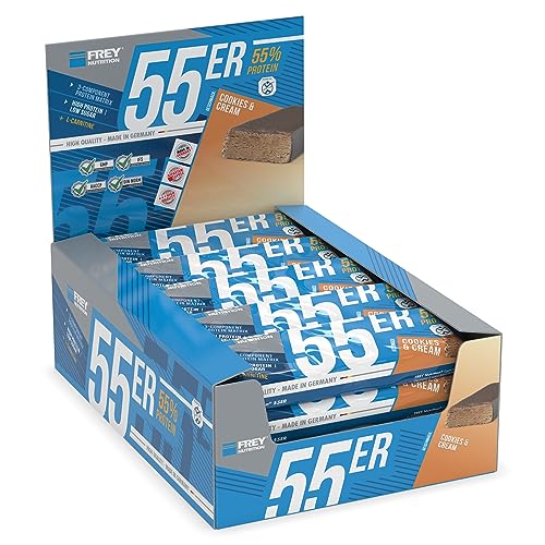 Frey Nutrition 55er Proteinriegel Cookies and Cream, 1er Pack (1 x 1000 g)